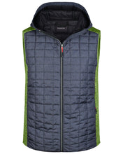 Kép betöltése a galériamegjelenítőbe: James&Nicholson Hbrid Kapucnis Mellény Zöld