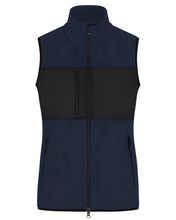 Kép betöltése a galériamegjelenítőbe: James&Nicholson Hibrid Polár Unisex Mellény SötétKék