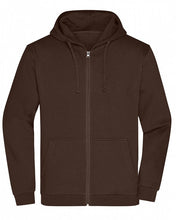 Kép betöltése a galériamegjelenítőbe: James&Nicholson Cipzáros Kapucnis Pulóver Barna