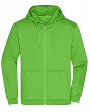 Kép betöltése a galériamegjelenítőbe: James&Nicholson Cipzáros Kapucnis Pulóver LimeZöld
