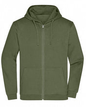 Kép betöltése a galériamegjelenítőbe: James&Nicholson Cipzáros Kapucnis Pulóver OlivaZöld