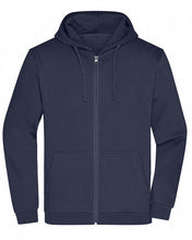 Kép betöltése a galériamegjelenítőbe: James&Nicholson Cipzáros Kapucnis Pulóver SötétKék