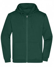 Kép betöltése a galériamegjelenítőbe: James&Nicholson Cipzáros Kapucnis Pulóver SötétZöld
