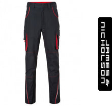 Kép betöltése a galériamegjelenítőbe: James & Nicholson Color Style Deréknadrág Szürke/Piros