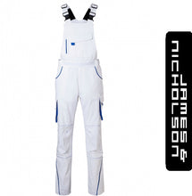 Kép betöltése a galériamegjelenítőbe: James & Nicholson Color Style Kantárosnadrág Fehér/Kék