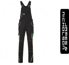 Kép betöltése a galériamegjelenítőbe: James & Nicholson Color Style Kantárosnadrág Fekete/LimeZöld