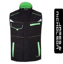 Kép betöltése a galériamegjelenítőbe: James & Nicholson Color Style Mellény Fekete/LimeZöld