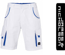 Kép betöltése a galériamegjelenítőbe: James&Nicholson Color Style Rövidnadrág Fehér/Kék