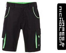 Kép betöltése a galériamegjelenítőbe: James&Nicholson Color Style Rövidnadrág Fekete/LimeZöld