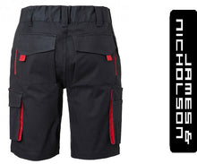 Kép betöltése a galériamegjelenítőbe: James&Nicholson Color Style Rövidnadrág Szürke/Piros1