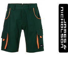 Kép betöltése a galériamegjelenítőbe: James&Nicholson Color Style Rövidnadrág Zöld/Narancs