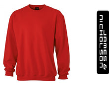 Kép betöltése a galériamegjelenítőbe: James & Nicholson Kereknyakú Pulóver Piros