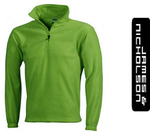 Kép betöltése a galériamegjelenítőbe: James & Nicholson Polár Pulóver Cipzáras Nyakkal LimeZöld