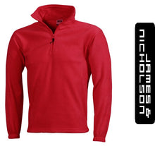 Kép betöltése a galériamegjelenítőbe: James & Nicholson Polár Pulóver Cipzáras Nyakkal Piros