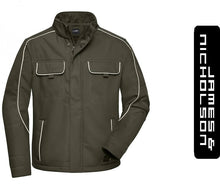 Kép betöltése a galériamegjelenítőbe: James & Nicholson Solid Style Munkás Kabát/Dzseki OlivaZöld