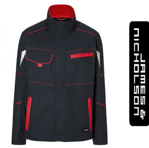 James & Nicholson Color Style Munkás Kabát/Dzseki Szürke/Piros