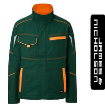 Kép betöltése a galériamegjelenítőbe: James &amp; Nicholson Color Style Munkás Kabát/Dzseki Zöld/Narancs
