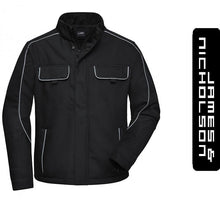 Kép betöltése a galériamegjelenítőbe: James &amp; Nicholson Solid Style Munkás Kabát/Dzseki Fekete
