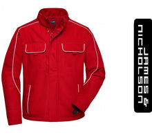 Kép betöltése a galériamegjelenítőbe: James &amp; Nicholson Solid Style Munkás Kabát/Dzseki Piros
