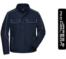 Kép betöltése a galériamegjelenítőbe: James &amp; Nicholson Solid Style Munkás Kabát/Dzseki SötétKék
